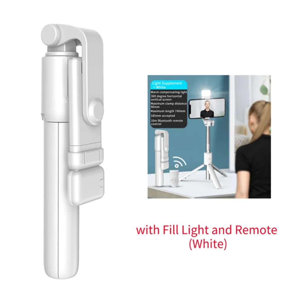 Bluetooth Selfie Tripod with Beauty Fill Light - DigitalDealHeaven White DigitalDealHeaven