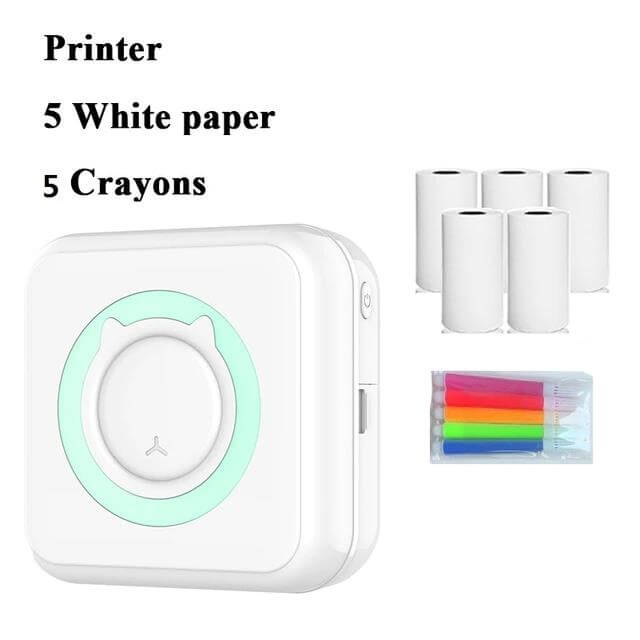 Mini Instant Sticker Printer - DigitalDealHeaven Green plus 5 paper DigitalDealHeaven