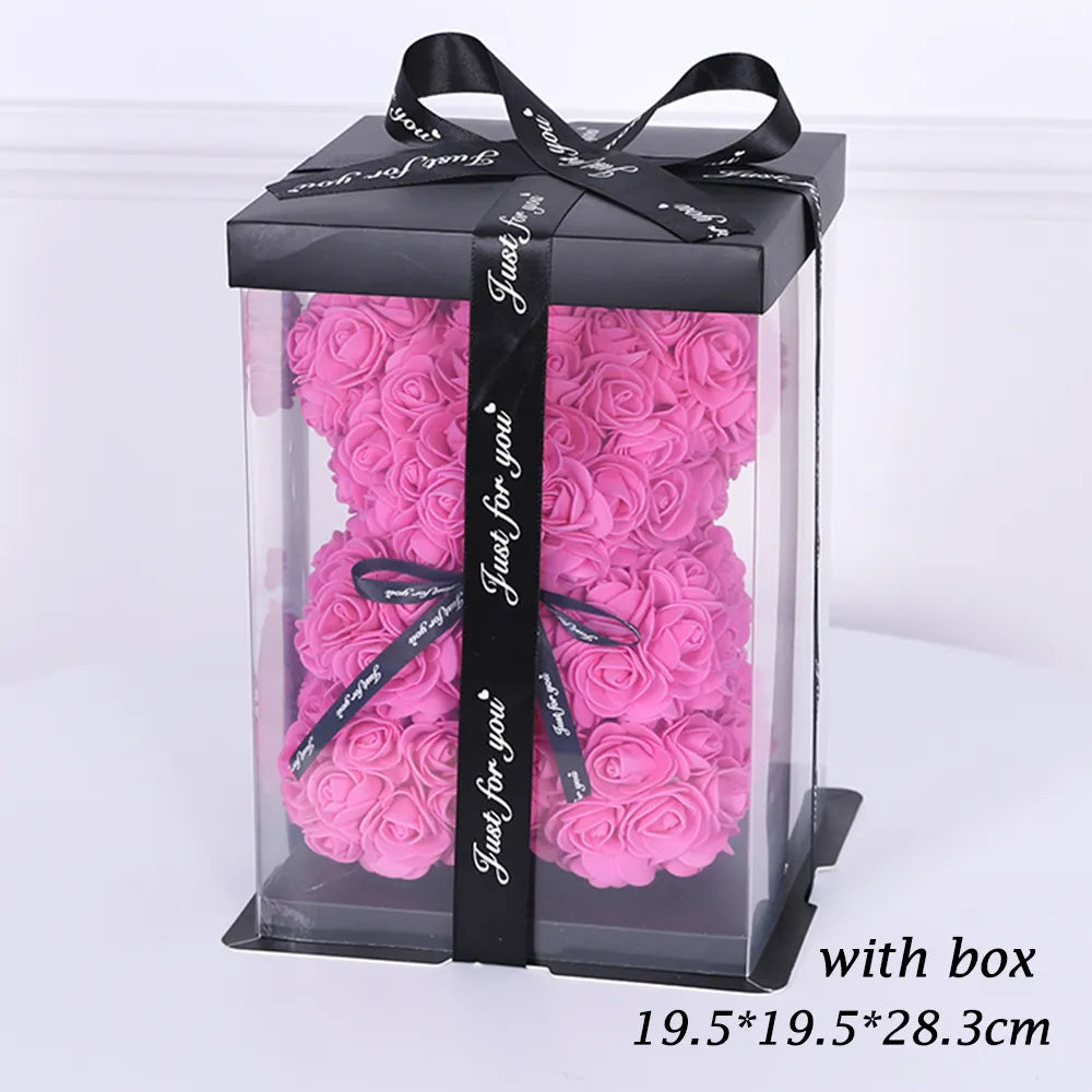 Rose Bear With Box - DigitalDealHeaven Dark Pink Bear DigitalDealHeaven