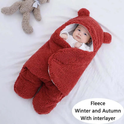 Newborn Baby Wrap Blankets 0-9 Months - DigitalDealHeaven red fleece / 3M-0-3month DigitalDealHeaven