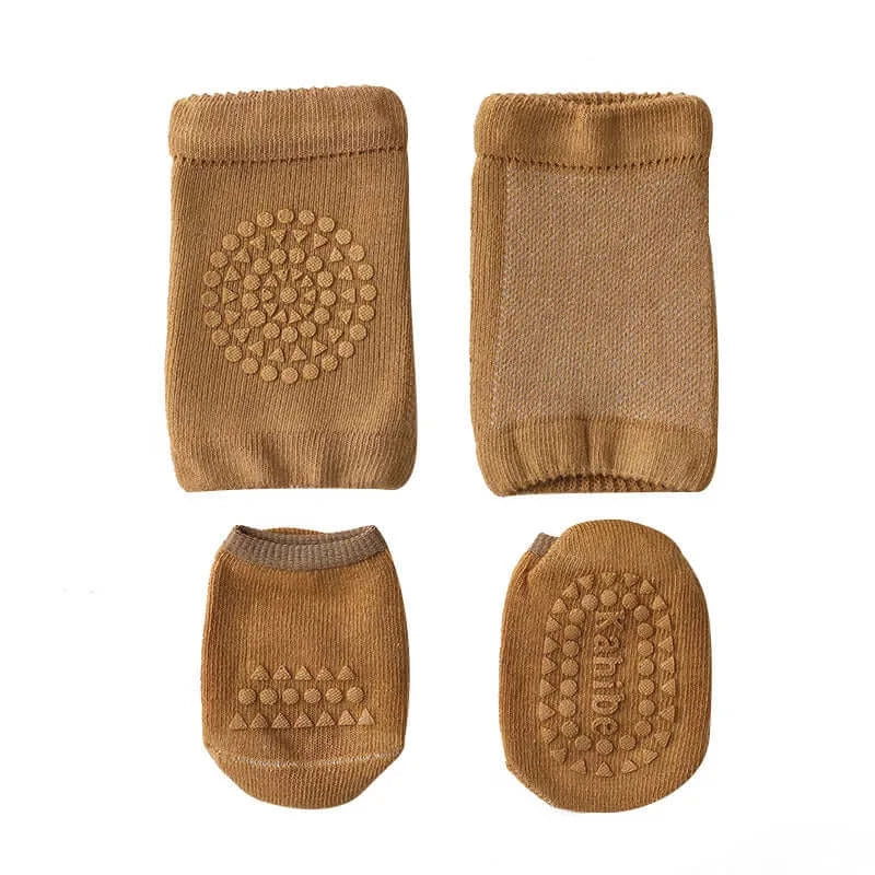 Anti Slip Baby Knee Pads Socks Set - DigitalDealHeaven Brown / S(0-1Year) DigitalDealHeaven