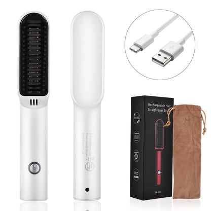 Rechargeable Electric Hair Straightener - DigitalDealHeaven White DigitalDealHeaven