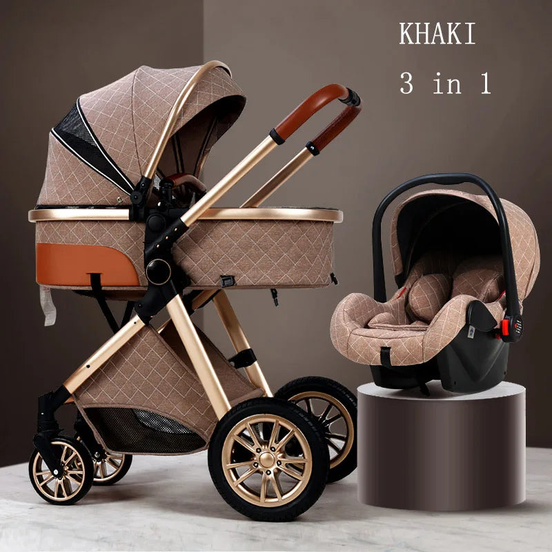 Luxury 3 in 1 Baby Travel System - DigitalDealHeaven Khaki 3 in 1 DigitalDealHeaven