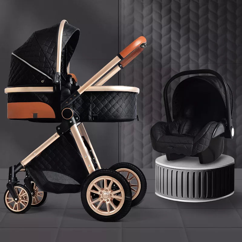 Luxury 3 in 1 Baby Travel System - DigitalDealHeaven Golden black DigitalDealHeaven