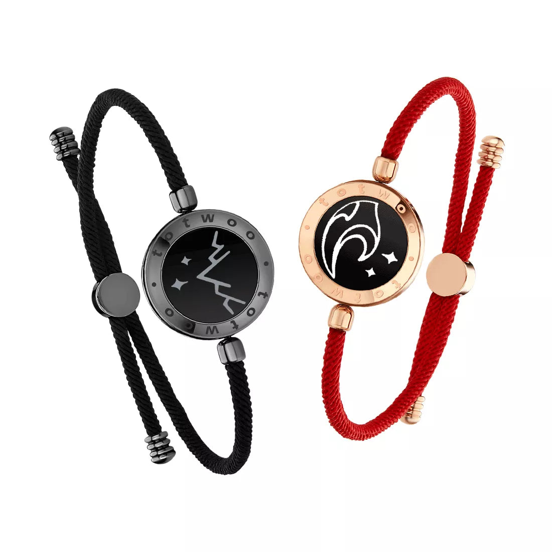 Long-Distance Touch Bracelets - DigitalDealHeaven Black and Red DigitalDealHeaven