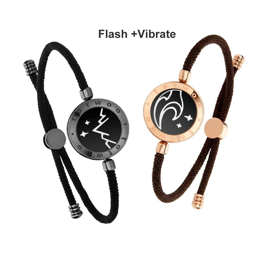 Long-Distance Touch Bracelets - DigitalDealHeaven Black and Brown DigitalDealHeaven