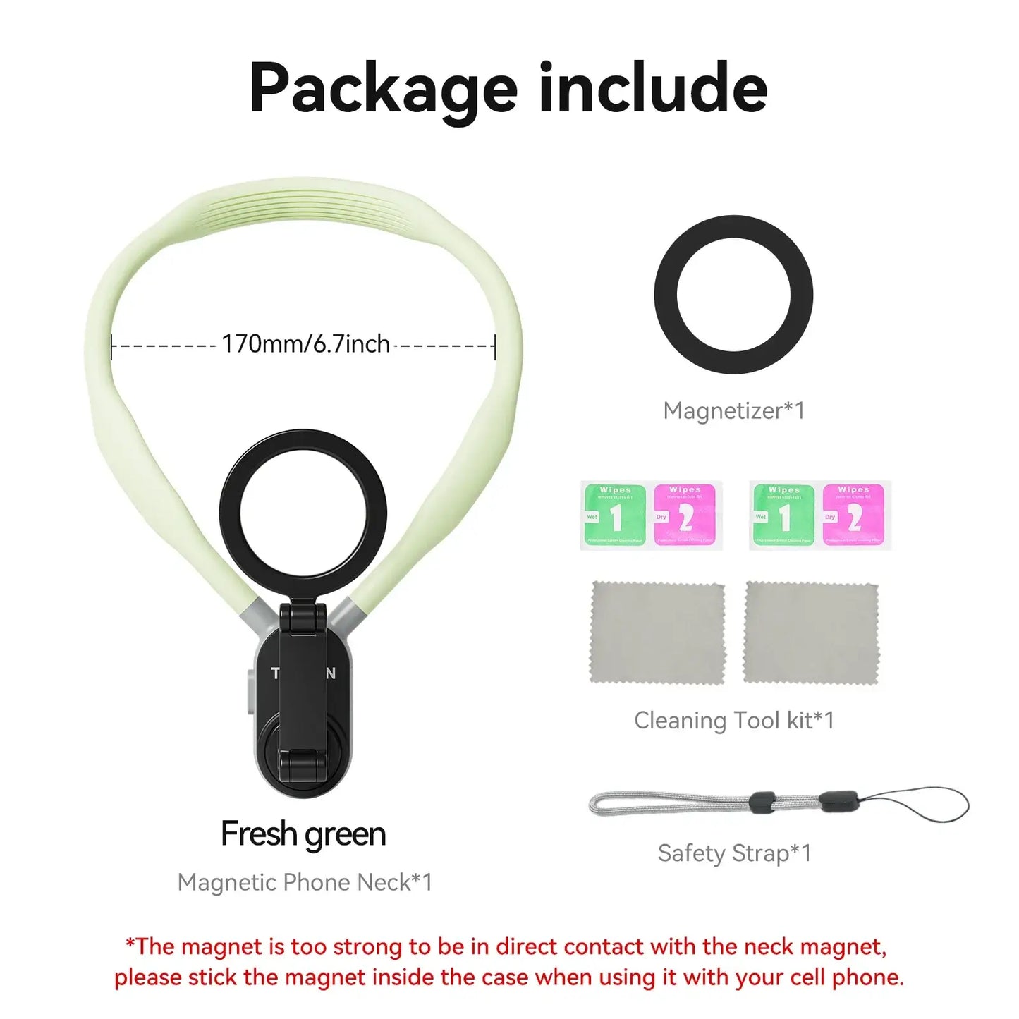 TELESIN Silicone Magnetic Neck Mount for iPhone & Samsung - DigitalDealHeaven Green DigitalDealHeaven