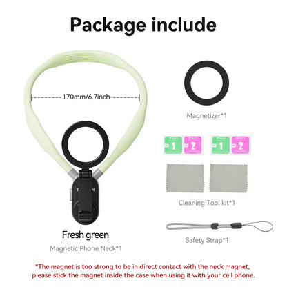 TELESIN Silicone Magnetic Neck Mount for iPhone & Samsung - DigitalDealHeaven Green DigitalDealHeaven