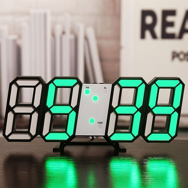 3D LED Digital Clock - DigitalDealHeaven Black & Green DigitalDealHeaven