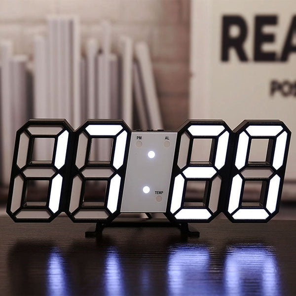 3D LED Digital Clock - DigitalDealHeaven Black & White DigitalDealHeaven