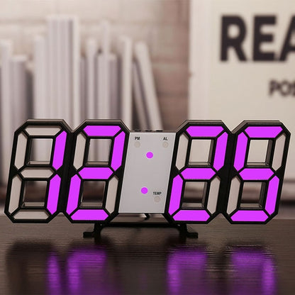 3D LED Digital Clock - DigitalDealHeaven Black & Purple DigitalDealHeaven