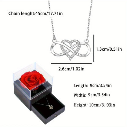 Infinity Heart Pendant Necklace With Luxury Rose Gift Box - DigitalDealHeaven DigitalDealHeaven