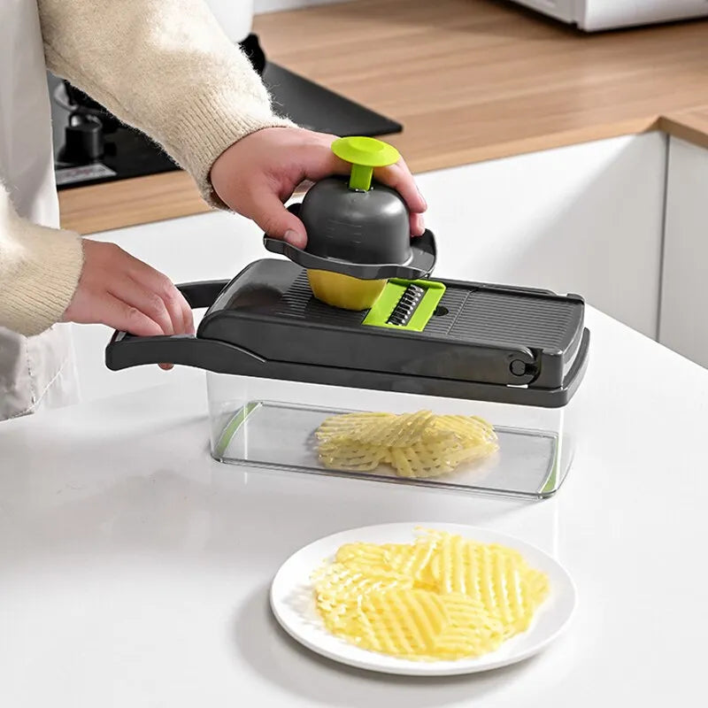 12 in 1 Multi-functional Vegetable Slicer Cutter Shredders Slicer With Basket - DigitalDealHeaven DigitalDealHeaven