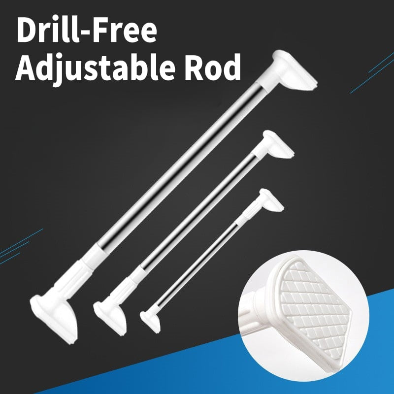 Drill-Free Adjustable Rod White Shower Curtain Rod - DigitalDealHeaven DigitalDealHeaven