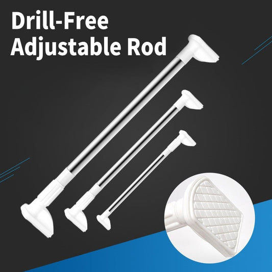 Drill-Free Adjustable Rod White Shower Curtain Rod - DigitalDealHeaven DigitalDealHeaven