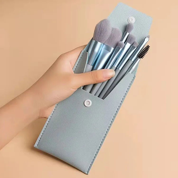 8 Pcs Cosmetics Foundation Blending Makeup Brush - DigitalDealHeaven blue DigitalDealHeaven