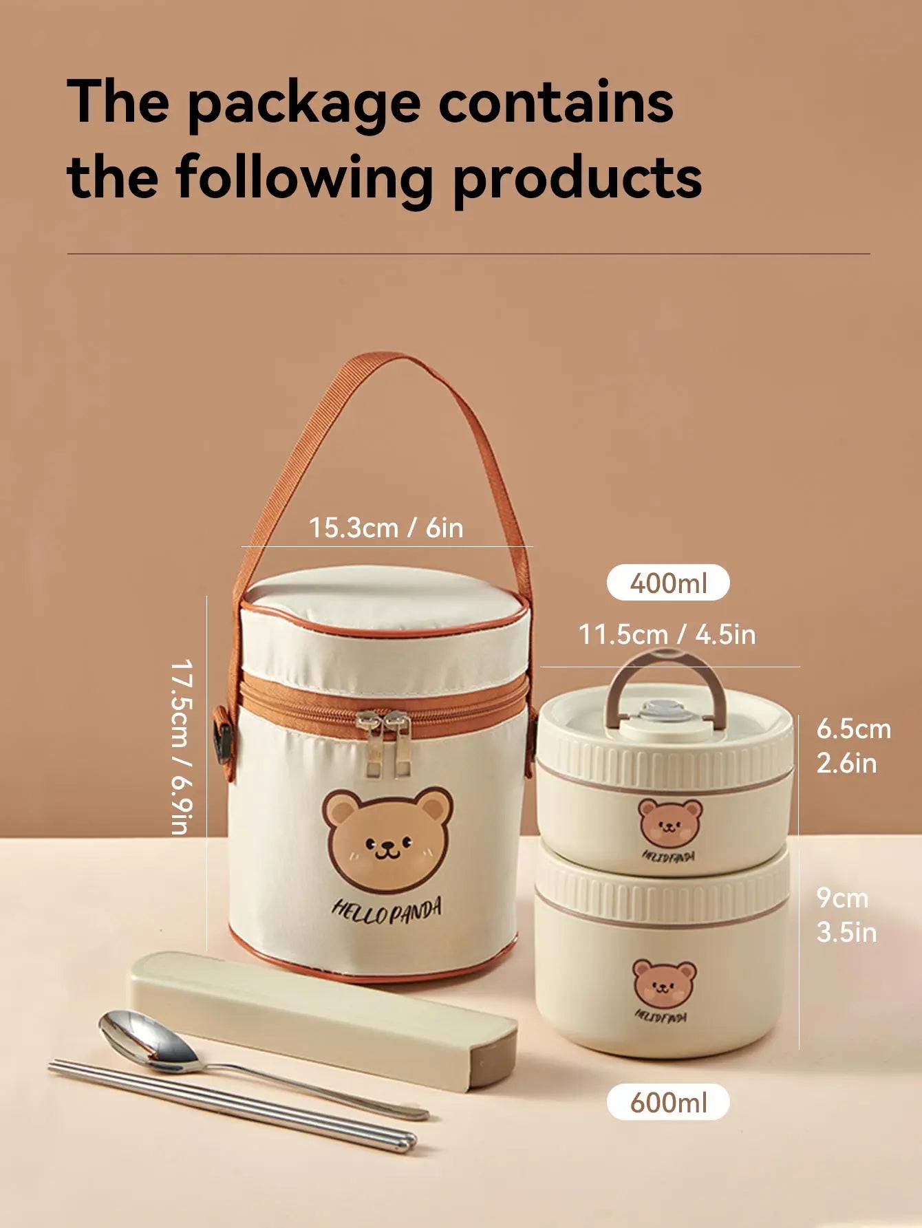 Stainless Steel Thermal Food Container Lunch Box Set with Insulated Bag - DigitalDealHeaven Beige 2 Pcs 2 DigitalDealHeaven