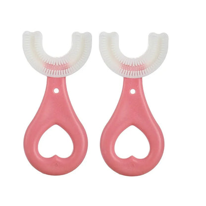 Children 360 Degree U-shaped Silicone Toothbrush - DigitalDealHeaven Pink S 2pcs DigitalDealHeaven