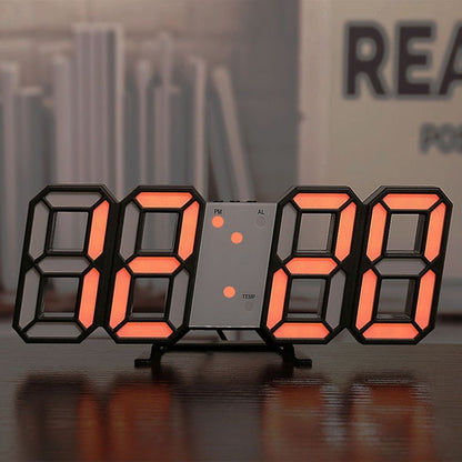 3D LED Digital Clock - DigitalDealHeaven Black & Orange DigitalDealHeaven