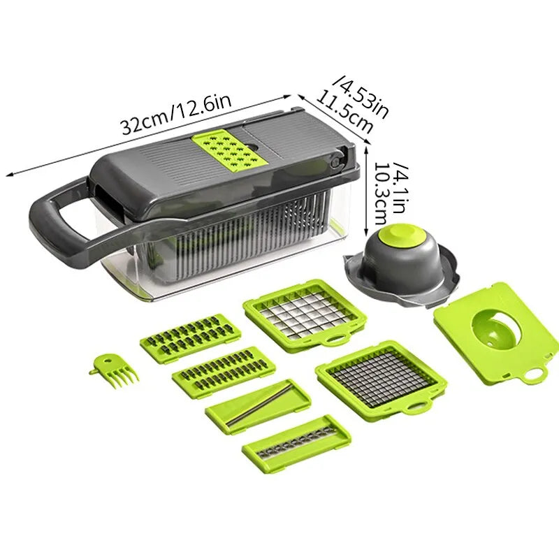 12 in 1 Multi-functional Vegetable Slicer Cutter Shredders Slicer With Basket - DigitalDealHeaven DigitalDealHeaven