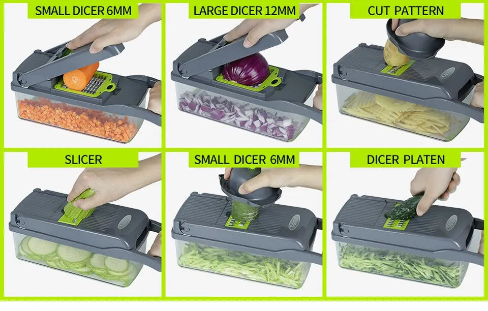 12 in 1 Multi-functional Vegetable Slicer Cutter Shredders Slicer With Basket - DigitalDealHeaven DigitalDealHeaven