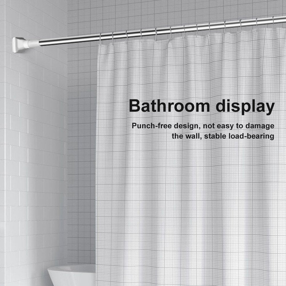 Drill-Free Adjustable Rod White Shower Curtain Rod - DigitalDealHeaven DigitalDealHeaven